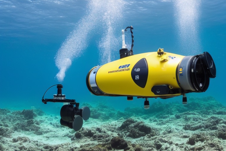 ROV being deployed from offshore vessel for subsea inspection work