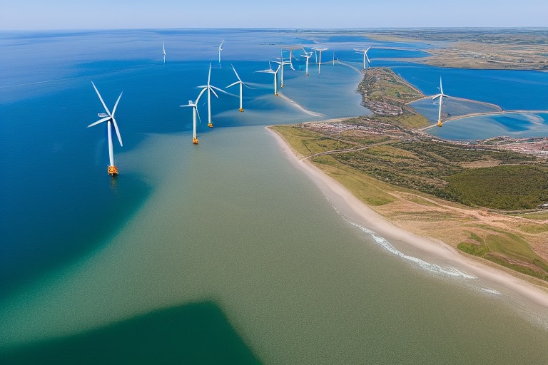 Offshore wind farm in Scottish waters with dramatic North Sea conditions